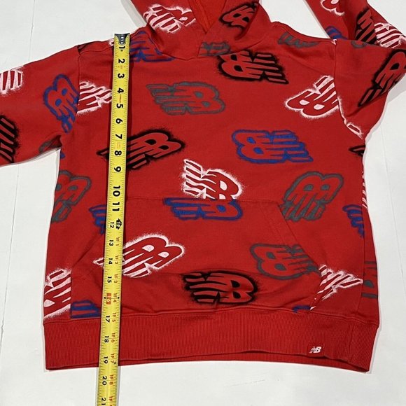 Kid’s Youth Red Pullover Red Hoodie Sweatshirt NB Graffiti Design Medium (10/12) - Picture 13 of 16